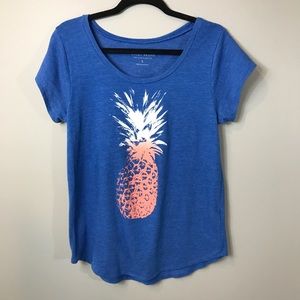 Lucky Brand Blue Pineapple Graphic T-Shirt size L